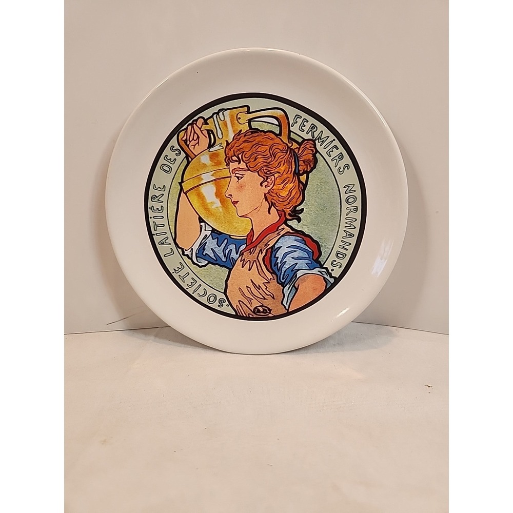 Societe Laitiere Des Fermiers Normands Cheese Plate Dish Milk Maid